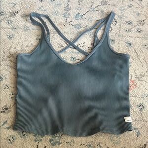 Ribbed Sagey Green Vuori Tank Top